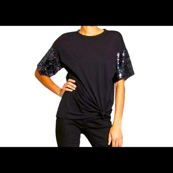 Wild Fable Oversized Sequin Tee, sz Small - Picture 4 of 11